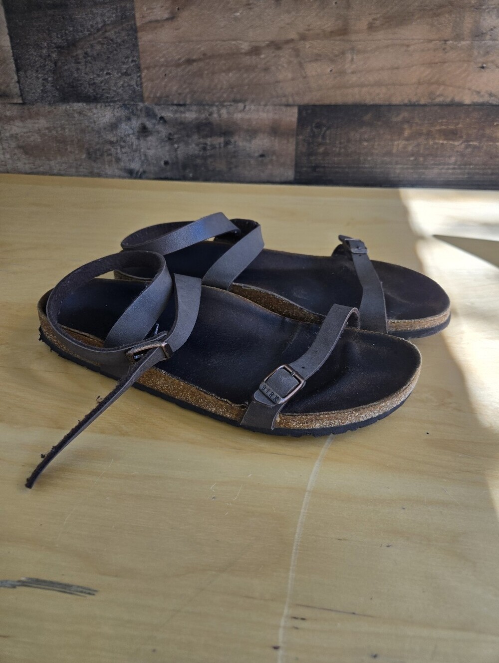 Birkenstock Yara Habana Ankle Sandals Womens Size US L 10 M 8 Brown Leather